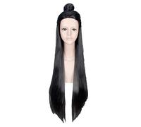 100cm Long Straight Ancient Chinese Hair Men Warrior black Cosplay Wig Swordsman Costume Play Wigs High Temperature Fiber