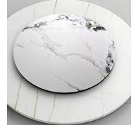100cm Marble Lazy Susan - Elegant Rotating Serving Tray for Round Tables, Stylish Kitchen Accessory, Multi-functional Platter for Entertaining (White & Black)