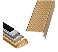 100cm Metal Self-Adhesive Stair Nosing,L-shaped Anti Slip Steps Protector For Outdoor & Indoor, Aluminum Stair Nose Molding Edge Trim(Glod,2x3x100cm)