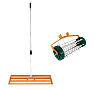 T-Mech 100cm Lawn Leveller & Aerator - Orange, Orange