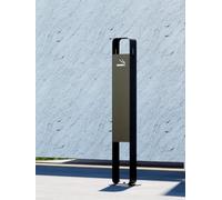 100CM Outdoor Cigarette Soot Column Rustproof Ashtray, Large & Tall Stainless Steel Ashtrays for Cigarette Butt Receptacle Disposal, Commercial Metal Smokers Cigar Ash Tray Container(Black)