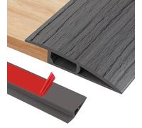 100cm Self-Adhesive Carpet Door Strips, PVC Door Threshold Strip for Height 17-20mm Carpet, Laminate Floor and Tile Thresholds, Doorways, Edges and Scooters(A5015,Dark Gray Wood Grain)
