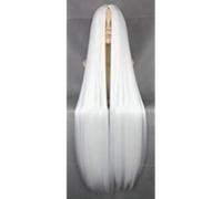 100CM Super Long Straight Wig No Bangs Middle Parted Rose Network Black White Party Anime Cosplay Hair Extra Long(White)