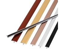 100CM T Molding Trim, 3PCS Aluminum Floor Transition Strip, Wall Panel Trim Strip Cuttable, Floor Flat Divider Strip(Brushed bronze,10mm)