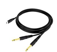 100cm USB C To 1/4Inch Cord Type C To 6.35mm Y Splitter Adapter Cable For Amplifiers Mixers Loudspeakers Black USB Double Mono Cable