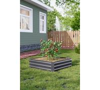 100cm W x 100cm D Grey Galvanized Steel Raised Garden Bed Planter Box H&O Direct Grey One Size