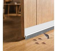 100cm White Door Draught Excluder, Self-Adhesive Brush Seal Strip with 5cm Wide Pile - Blocks Cold, Dust, Noise & Insects - Easy Fit for External Doors, Patio Doors & Interior Doors