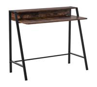 HOMCOM 2 Tier Storage Computer Workstation Desk Black/Brown, Brown