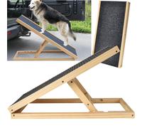 (100cm x 40cm) Foldable Pet Ramp for Cars Travel Wooden Dog Ladder Pets Ramp Lightweight Non Slip Carpet Height Adjustable