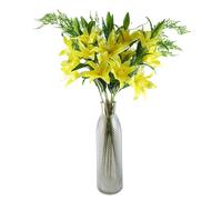 100cm Yellow Lily and Fern Display Glass Vase