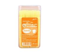 100er Pack Aromatisierte Zahnstocher mit Obstgeschmack - Doppelköpfige Interdentalbürsten im Fischgräten-Design - Innovative Kunststoff Zahnstocher-Bürste für Tiefenreinigung & Frischen