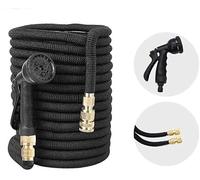 100ft / 200ft / 250ft Expandable Garden Water Hose Pipe with Solid Brass Connector Lightweight Durable & Flexible Ideal for Home Garden, Playground, Car with Water Spray Nozzle (100-FEET Pipe)