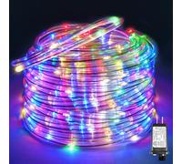 100FT 300 LED Rope Lights Outdoor, Connectable and Flexible Tube Lights with 8 Modes, Waterproof Indoor Rope Lighting for House, Deck, Garden, Backyard, Patio, Pool, Tree Decorations - Multicolor