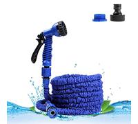 100FT/30M Garden Hose Pipes Expandable Expanding Magic Hosepipe Extension Long Lightweight with Spray Gun 7-Pattern Nozzle Flexible Easy to Storage, Blue