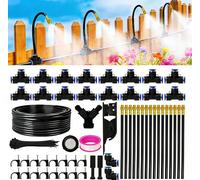 100FT Drip Irrigation System Kit, 5/16" High-Flow Garden Watering System with 16 Bendable Copper Nozzles- Automatic Drip Irrigation Kits for Plants, Greenhouse, Yard, Lawn