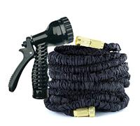 100FT Expandable Flexible Garden Hose Pipes, 3 Times Magic Expandable Garden Hose Flexible Stretch Water Pipe, Expanding Water Hose with 7 Function Hose Spray Gun for Washing Car Watering Flowe(Black)