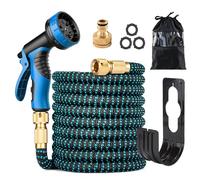 100ft Expandable Garden Hose, Expandable Watering Equipment, Solid Brass Fitting Anti-Collapse 30m (Blue,30 Meters (100FT))