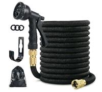 100ft Expandable Garden Hose Pipe (True 30m) - Copper-Plated Aluminum Fittings & 8-Pattern Spray Gun - No Leak Heavy Duty Flexible Water Hose with TPE Core & Oxford Cover for Car Wash & Gardening
