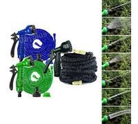 100FT Garden Hose Pipe Spray Gun with 7 Function Sprayer Gun, Expandable Hose Pipe with 1/2" Connector, Flexible Water Pipe Duarable and Non-Kink, Green
