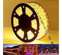 100ft LED Rope Lights Outdoor, 720 LED Connectable and Flexible Tube Lights with 8 Modes, Waterproof LED Rope Lighting for Garden, Patio, Pool, Bedroom, Party, Indoor Outdoor Decoration (Warm White)