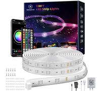 100ft Outdoor LED Strip Lights Waterproof, IP68 Outside Light Strip With Remote and App Control, Exterior Rope Lights Music Sync RGB for House Party Decoration