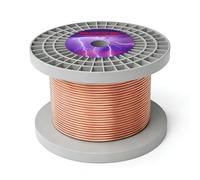 100FT Roll Solid Ground Wire,Annealed CU-Al Bimetal Ground Cable,Copper Coated Electronic Cable Grounding Earth Wire (2AWG Wire, 100FT(30 Meters))