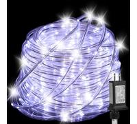 100FT Rope Lights Outdoor, Connectable Trampoline Lights 300LED String Lights Flexible Clear Tube Light Waterproof Rope Light 8 Modes for Camping Yard Pool Canopy Deck Home Outdoor Indoor Decor
