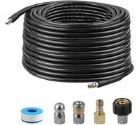 100Ft Sewer Jetter Kit 4000 Psi, 1/4" Npt, Rotating Nozzle, Fits Pressure Washers