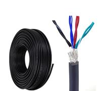 100FT UL2464 Shielded Signal Cable 24AWG Multi-Core Twisted Pair Wire, 4/8/10 Core (2P/3P/5P/8P) Flexible Tinned Copper Wire -30~80℃ For Data Transmission And Control(30ft,24AWG-4p)