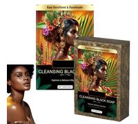 100g African Black Soap Face Body Wash,Natural Soap,Black So-Ap,Hydrates&Balance Oily Skin,Clear Impurities,Lighten Up The Dullness,Anti-Ageing,Handmade,Raw Unrefined,Natural,For All Skin Type