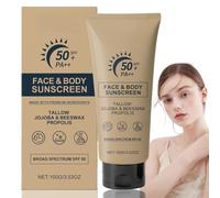 100g Beef Tallow Sunscreen SPF 50+,Natural Tallow Sun Cream for Face & Body,Lightweight Sun Balm for Woman,Face Sun Cream SPF 50,Sunblock for Outdoor,UVA/UVB Protection,Natural Ingredients,Non-Greasy