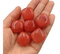 100g Bulk Natural Bloodstone Square Tumbled Stones Polished Crystal Gemstones Minerals Home Decoration (Color : Watermelon Rock, Size : 100g)