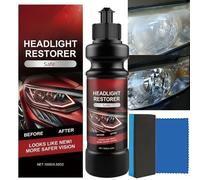 100G Car Headlight Restoration Kit,Quick Effect Coating Agent,Headlamp Restoration Kit,Polishing Compound,Headlight Restorer Cleaner with Pads,Towel,for Car Cleaning,Improves Clarity and Visibility