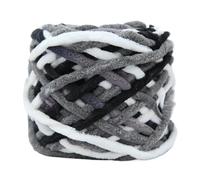 100g/DIY Ball Ice Stripe Thread Thick Yarn Single Strand Stick Hand Woven Scarf Slippers and Knitted Bag 50m Soft and Warm for Hand Knitting(28 Black Gray White)