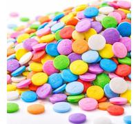 100g Edible Rainbow Sprinkles Confetti Rainbow Sprinkles Of Pearl Sugar Cake Sprinkles, Edible Cake Sprinkle, Multicoloured Circles Decorating Sugar Confetti for Cupcake Cakes Decorations(Confettis)