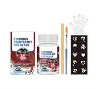 100g Frosted Etch Starter Kit for Glass, Glassware Etching Kit Creates Permanent Etched Patterns, Glass Etchingcream Starter Medium for Intricate Designs, Art Mirrors Frosted Cream Glasspaint