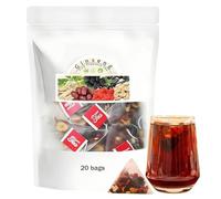 100g Gins/eng Five Treasures Tea:20 Individually Wrapped Bags,Chinese Herbal Blend with Goji Berries in 5g Pyramid Bags,Sup/ports Daily Wellness,Natural Energy & Relaxation