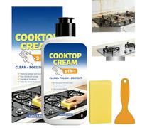 100g Induction Hob Cleaner Kit for Glass Ceramic Cooktops,Quick Cleaning Polish&Fresh Scent Hob Cleaner with Scraper,Non-Scratch Pad for Long-Lasting Care,Removes Stains Without Damaging Surface