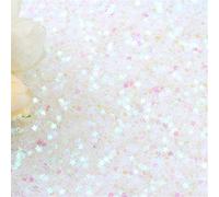 100g Iridescent Star Shaped Sequins Glitter Flat PVC Star Sequins Paillettes for Scrapbooking Embellishment Card Making Jewelry Making Nail Manicure Decorartions (Clear)