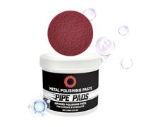 100g Metal Polish Paste, Protectant Scratch Remover With Pipe Infused Polishing Pad, Repair Paste For Oxidation Discoloration Brass Aluminum Chrome Stainless Steel Pipes Stacks Wheels Bumpers