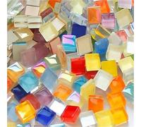 100g Mixed Mosaic Pieces Assorted Color Square Glitter Glass Tiles for DIY Crafts Supplies Blue Purple Arte(Color-13)