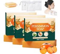 100g Persimmon Soap for Nonenal, Japanese Persimmon Soap For Old People Smell, Fresh Deodorant Body Bar for Strong Odor Smell Remove, Natural Deodorant Cleansing Bar for Face and Body (3PCS)