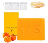 100g Persimmon Soap for Old People Smell, Persimmon Soap Bars for Odour Control with Green Tea Extract, Deodorant Body Bar for Strong Odor Smell Remove, Fresh Scent, Removes Sweat, for All Skin (3PCS)