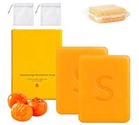 100g Persimmon Soap for Old People Smell, Persimmon Soap Bars for Odour Control with Green Tea Extract, Deodorant Body Bar for Strong Odor Smell Remove, Fresh Scent, Removes Sweat, for All Skin (2PCS)