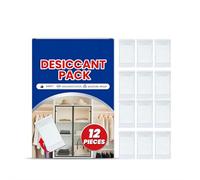 100g Rechargeable Desiccant Packs 12-Pack - Color Indicating Silica Gel Moisture Absorbers for Storage Bins, Closets, Cars, Safes, Cameras Electronics 3D Filament, Reusable Dehumidifier Bags