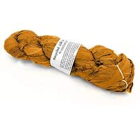 100g Recycled Sari Silk Ribbon Yarn, Jewelry Making Trim - Orange Ocher