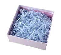 100g Red Shredded Tissue Paper, Crinkle Cut Paper Shred Filler, Colorful Gift Box Padding for Gift Wrapping, Christmas, Valentine's Day, Birthday, Wedding & Festive Presentations (Light Blue)