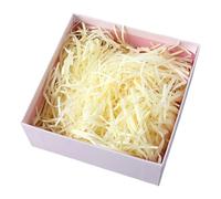 100g Red Shredded Tissue Paper, Crinkle Cut Paper Shred Filler, Colorful Gift Box Padding for Gift Wrapping, Christmas, Valentine's Day, Birthday, Wedding & Festive Presentations (Pale Yellow)