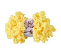 100G/Skein Soft Loop Yarn Polyester Chenille Puffy Yarn Chunky Finger Knitting Loopy Blanket Yarns for DIY Hand Woven Knitting Crafts Supplies- No Needles or Hooks - Yellow