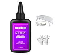 100g Upgrade Clear Odorless Hard UV Resin,No Shrinking, Fast Curing for DIY Home Professional Casting & Coating Handcraft Jewelry Making+ Glove+ Lamp